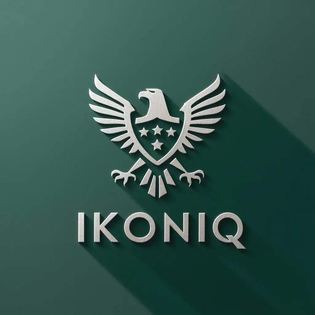 LOGO Design For IKONIQ Minimalistic Eagle and Shield with Stars in Retail Industry