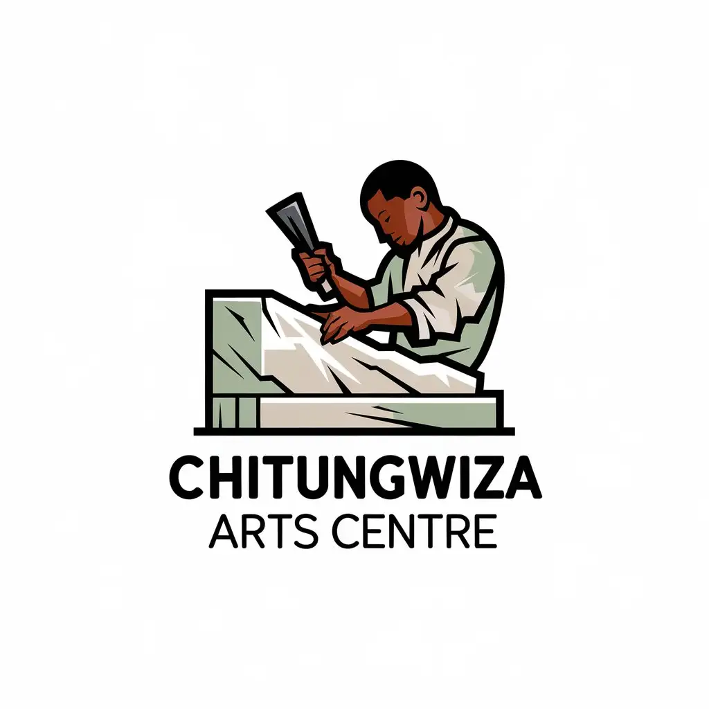 LOGO Design for Chitungwiza Arts Centre Vector Logo with Animated Sculptor Theme