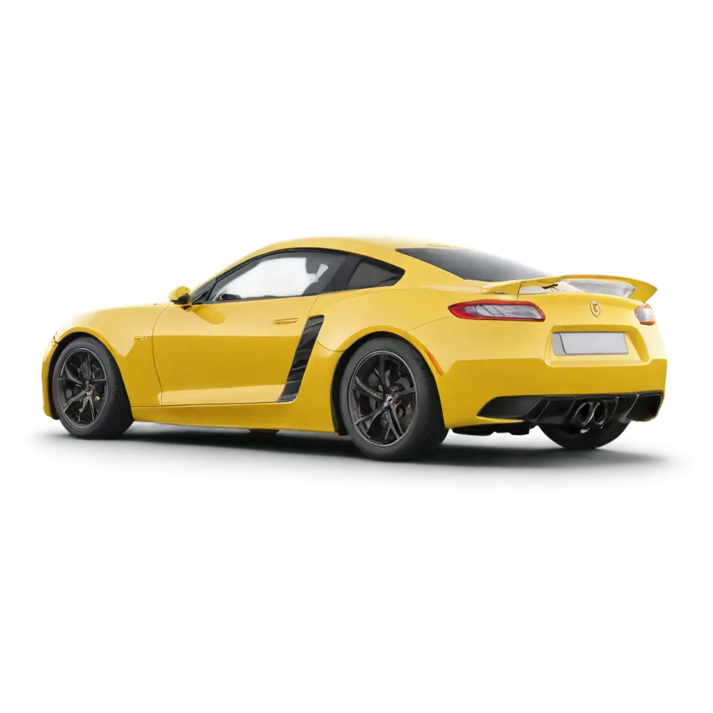 yellow sports car. angle 3/4