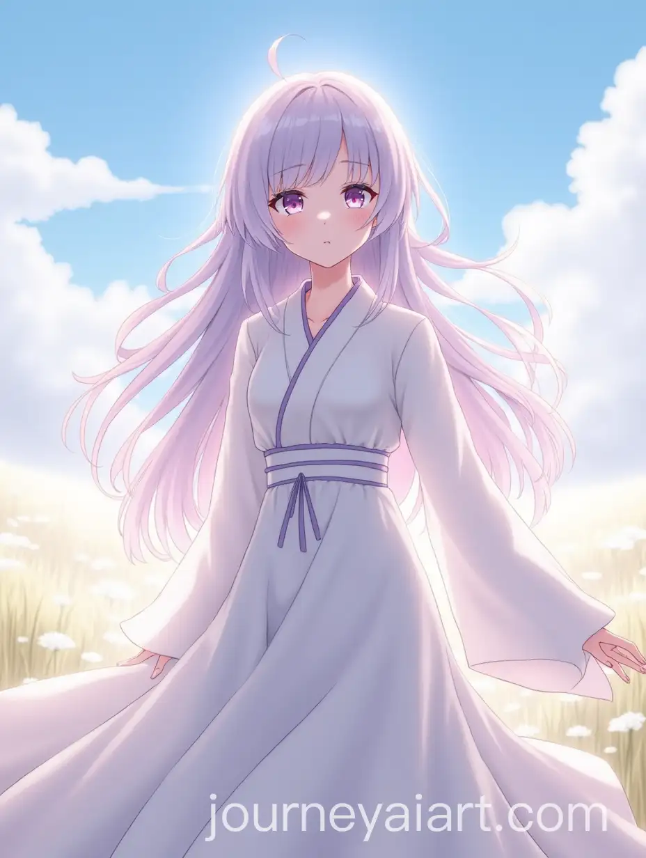Hinata-Standing-in-a-Glowing-White-Meadow-inAI-Image-Prompt-Expansion-Traditional-Dress-with-Lavender-Eyes