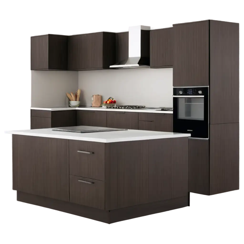 Modular kitchen in a dream and gift box in kitchen