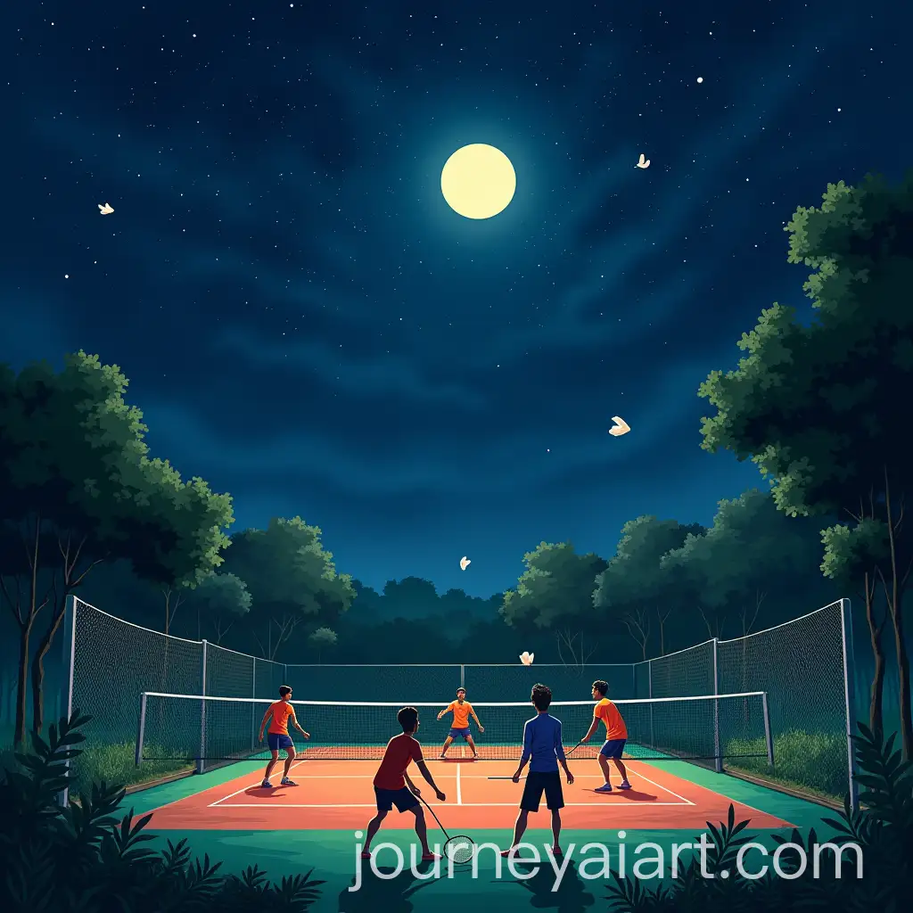 Nighttime-Badminton-Game-in-Bangladesh