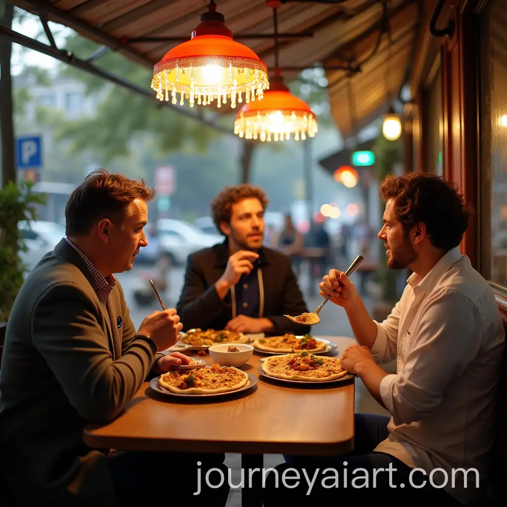 Three-Medical-Directors-Eating-Tandoor-Naan-at-Roadside-Diner