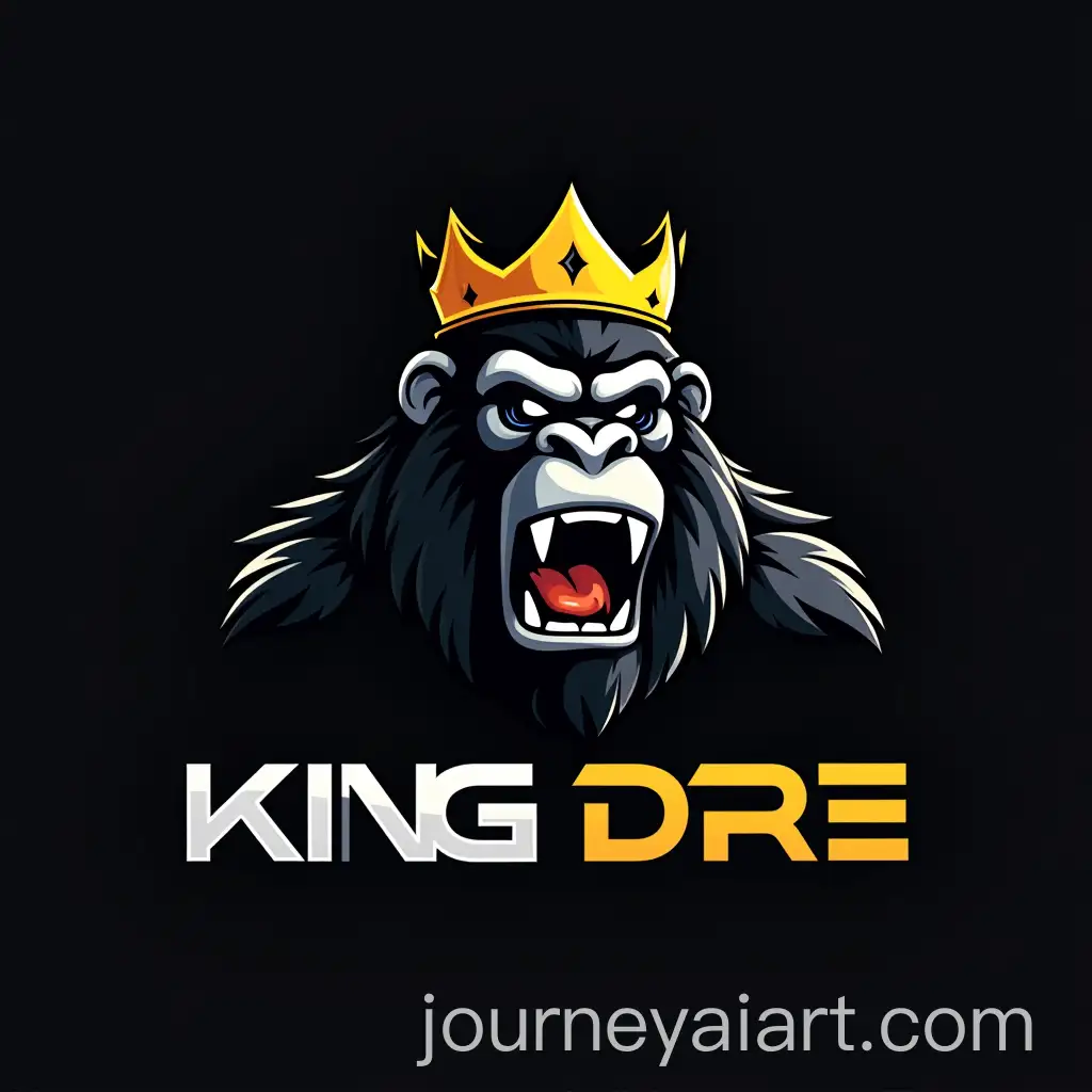 Majestic-BlackGrey-Gorilla-with-Golden-Crown-as-Esport-Mascot