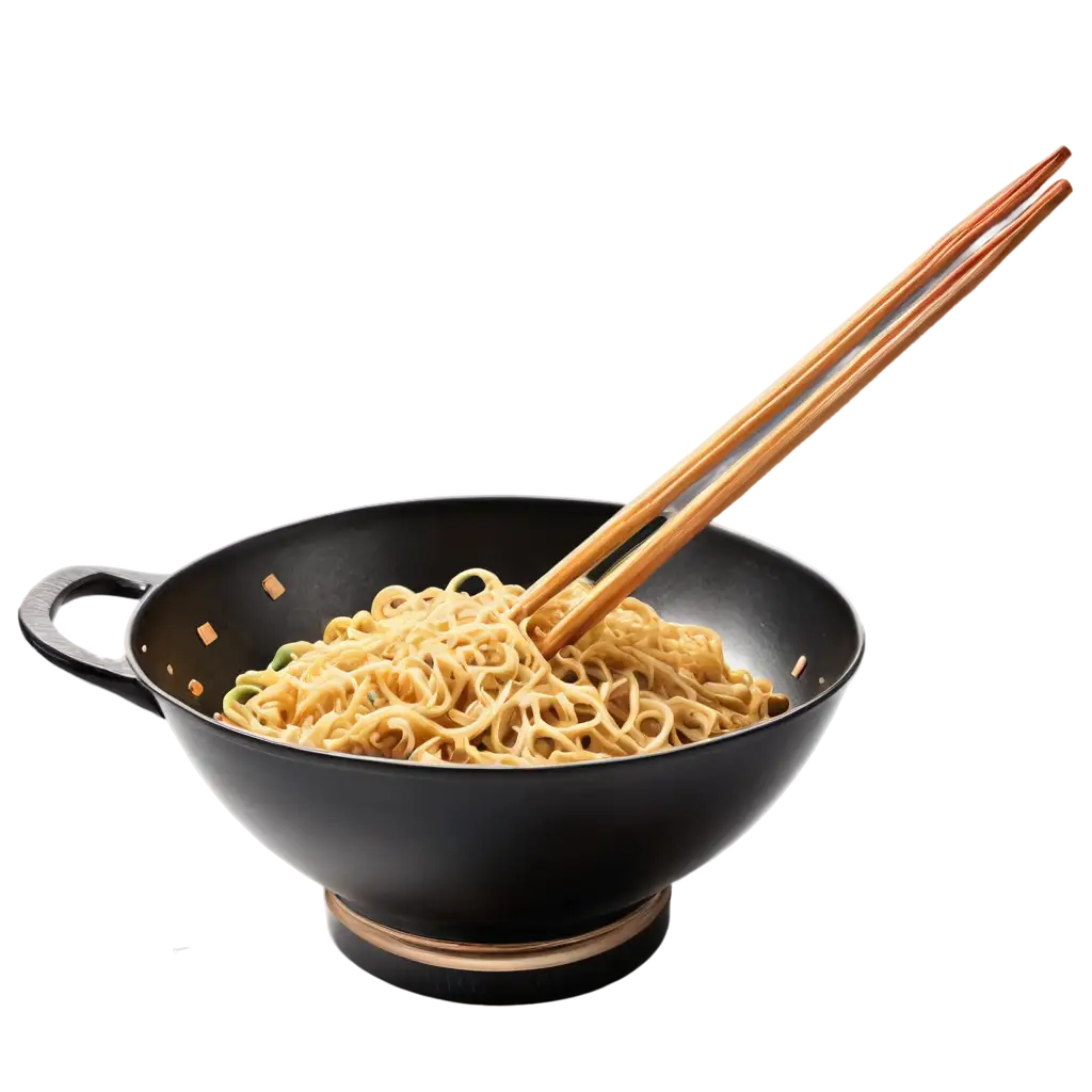 Delicious-Noodles-in-a-Wok-PNG-Image-with-Black-Background-Perfect-for-Culinary-Designs