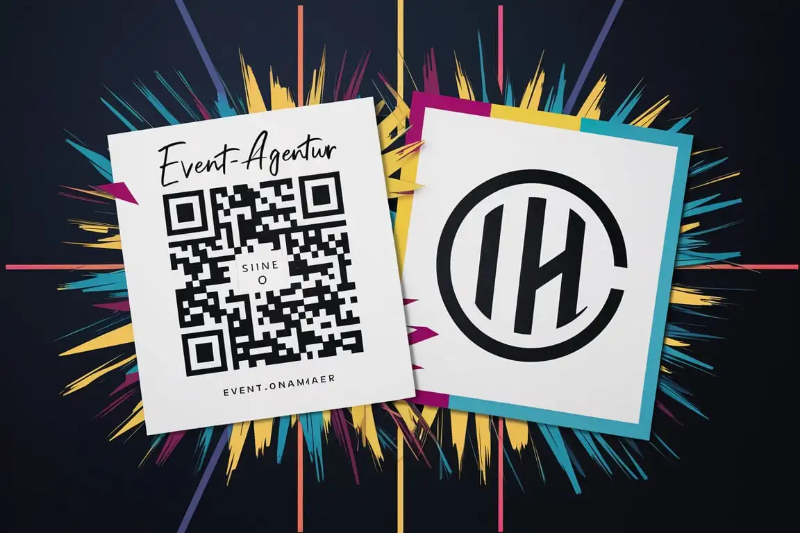 Dynamic Event Company Promotional Poster with QR Code and Logo