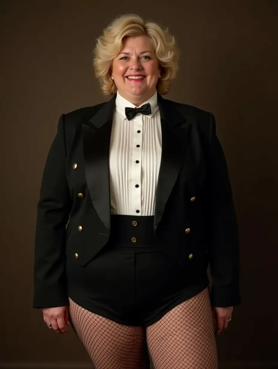 Smiling-Caucasian-Woman-in-Formal-Orchestra-Tuxedo