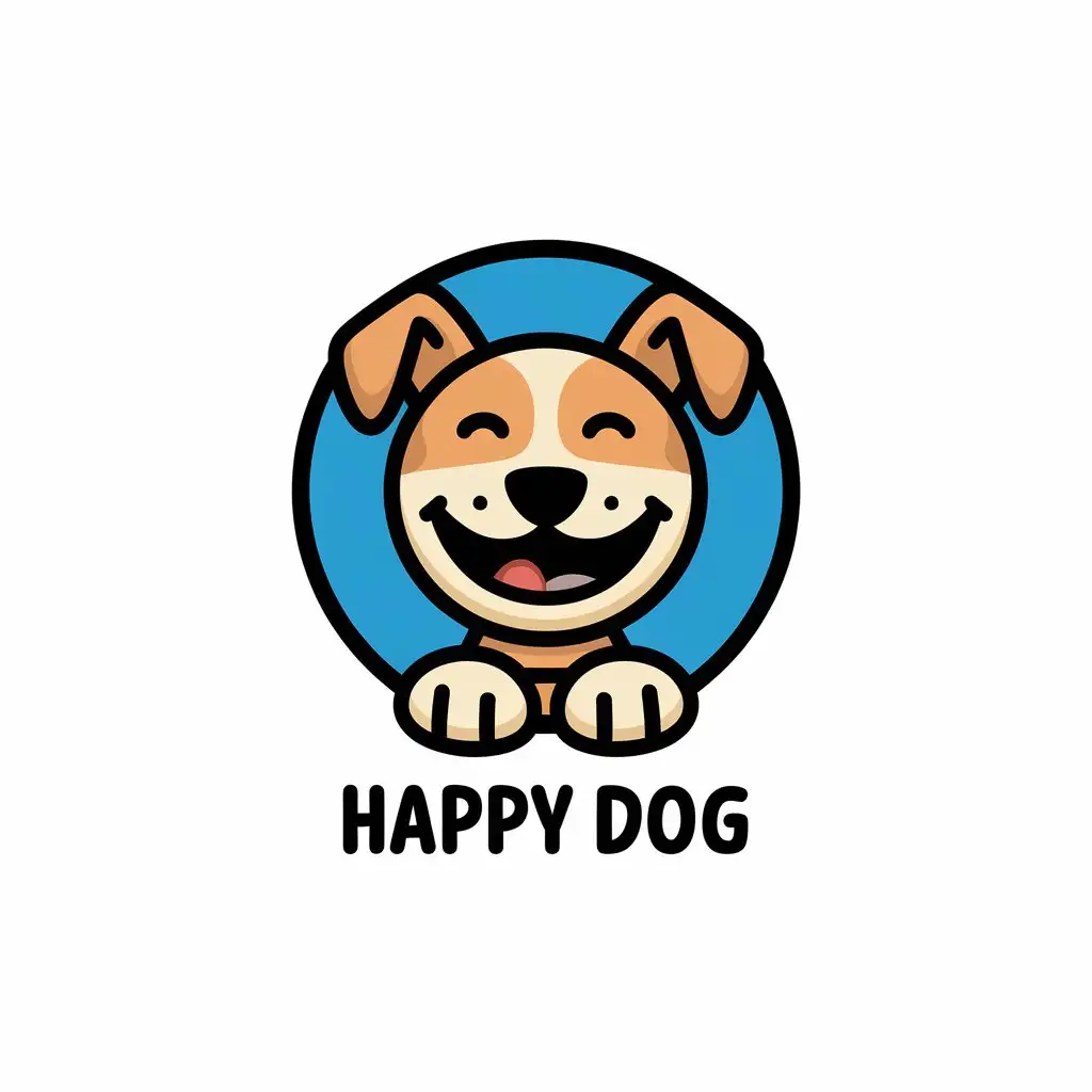 LOGO Design for Happy Dog Vector Logo with Dog Symbol and Clear Background