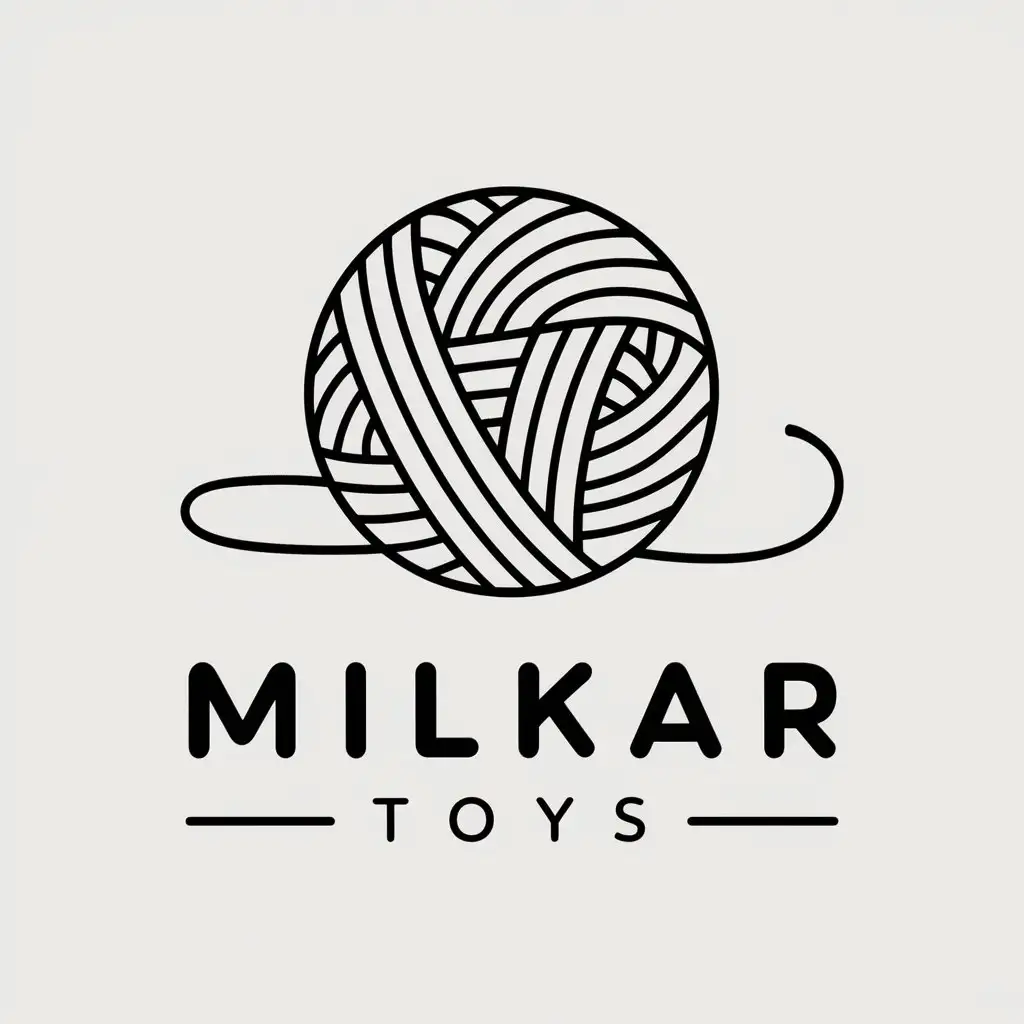 a vector logo design,with the text "MilKar Toys", main symbol:ball of yarn,Moderate,be used in knitting industry,clear background