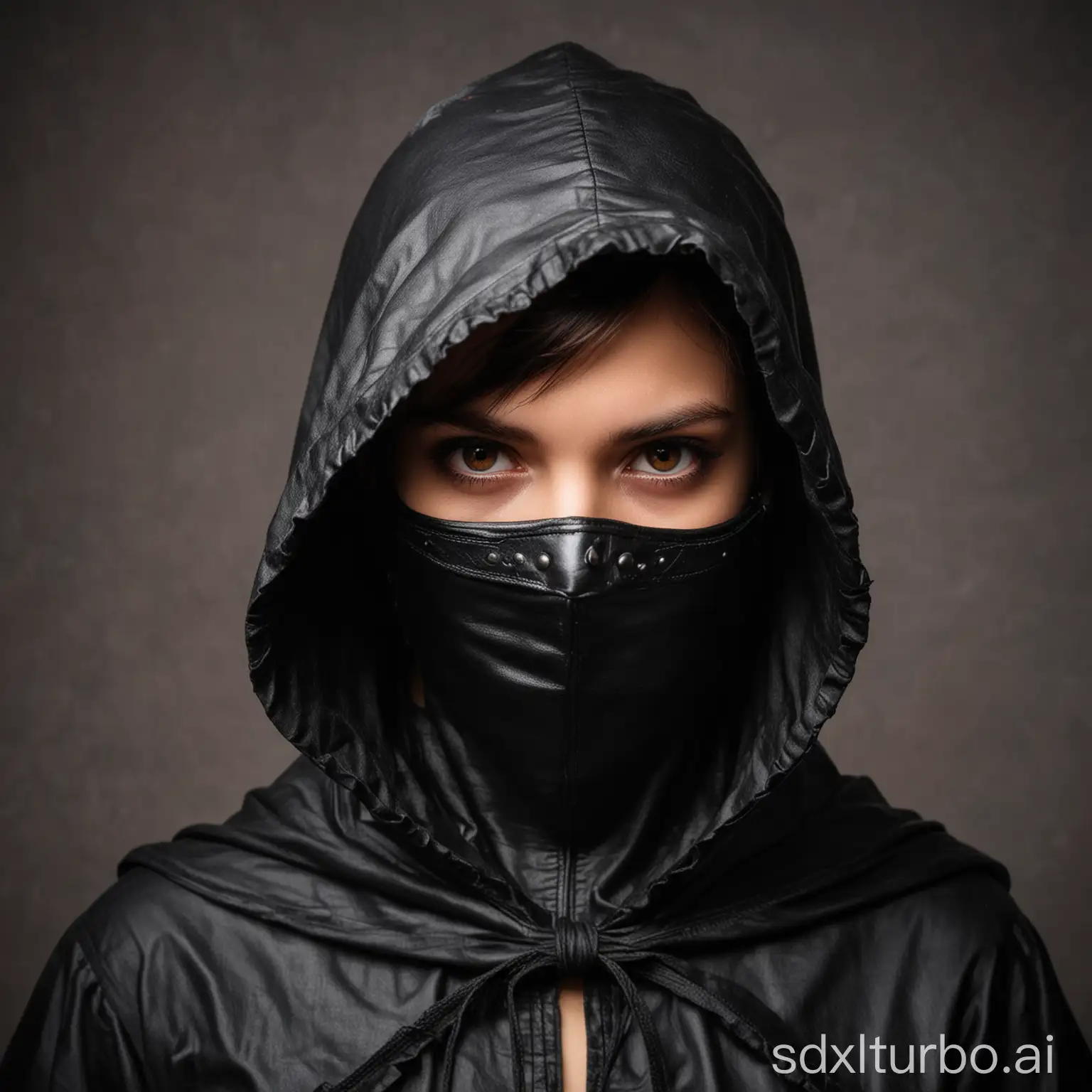 Portrait-of-a-Girl-Dressed-as-an-Executioner-with-Hooded-Face