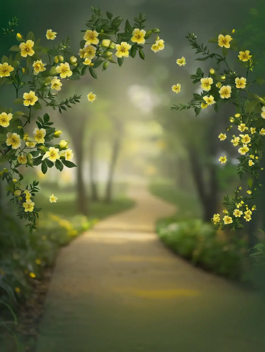 Tranquil Digital Pathway with Green and Beige Tones