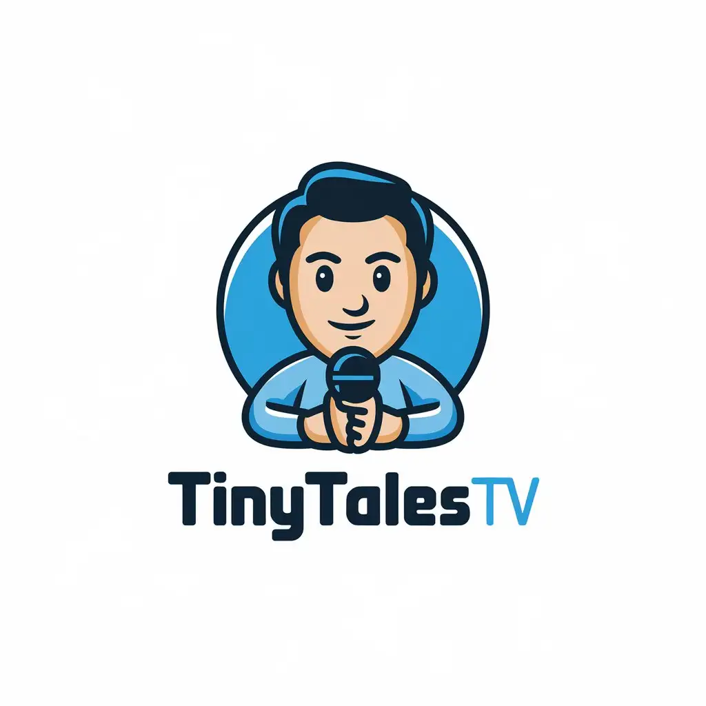 LOGO-Design-For-TinyTales-TV-Cartoon-Animation-Man-in-Vector-Style