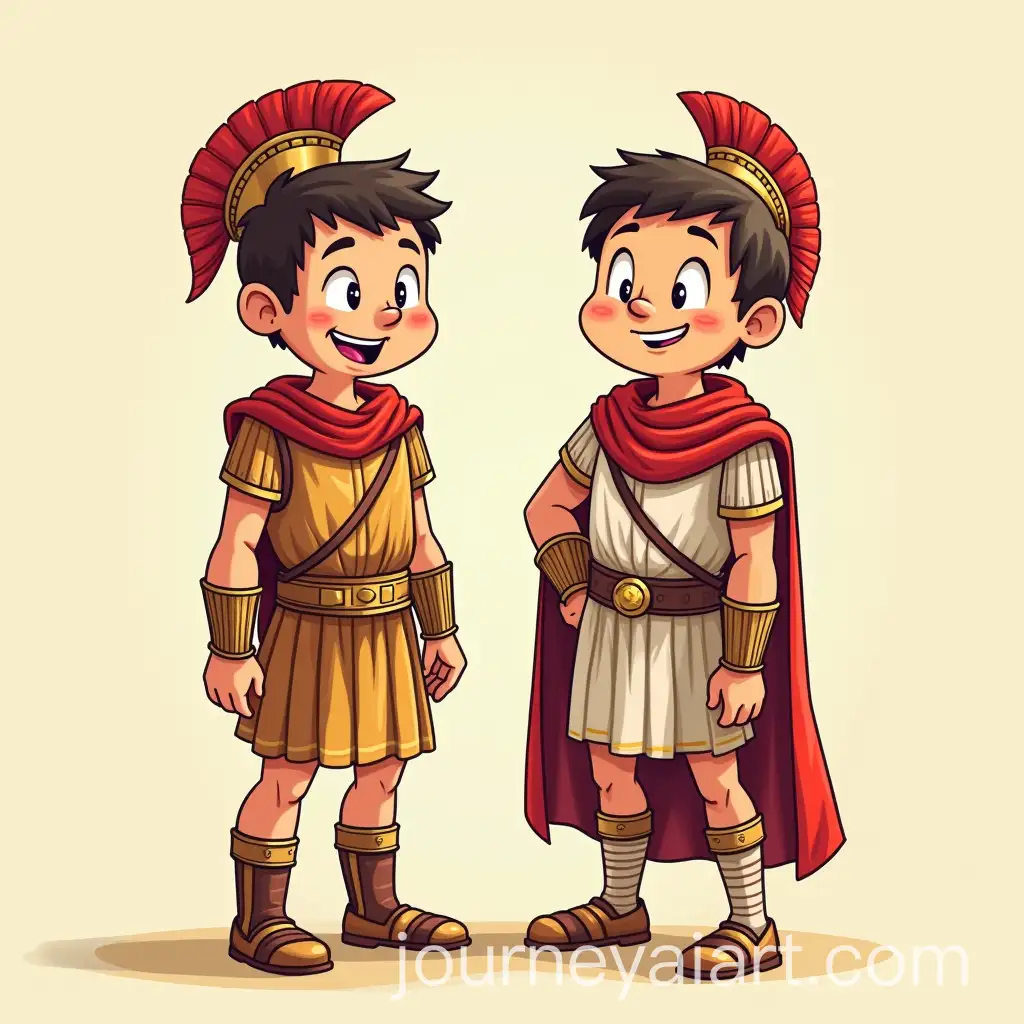 Two-Funny-Cartoon-Romans-in-Ancient-Costume