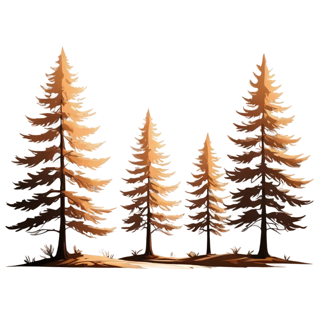 Pine-Forest-Vector-PNG-in-Brown-Tones-for-HighQuality-Design-Projects