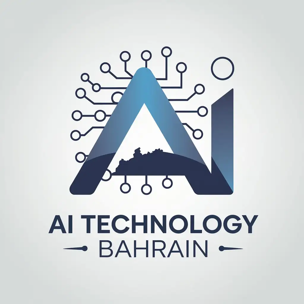 LOGO Design for AI Technology Bahrain Modern AI Symbol with Bahrain Representation