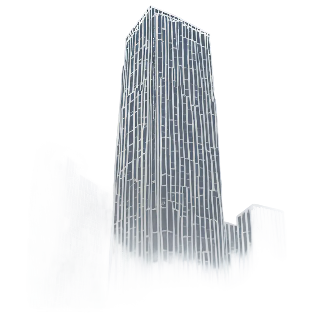 a sketch of a skyscraper named 'Reflections of the Sky' without a background