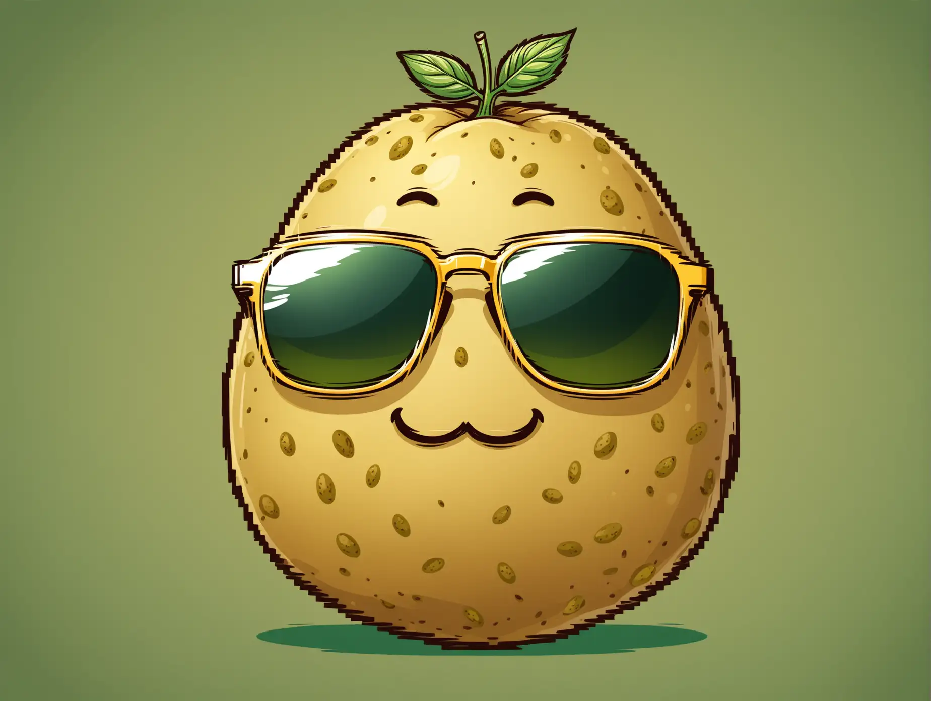 Cartoon-Potato-Character-with-Sunglasses-and-Flowing-Design