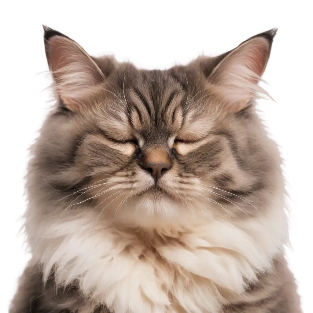 Fluffy-Cat-with-Closed-Eyes-PNG-Image-Serene-and-Adorable-Feline-Moment