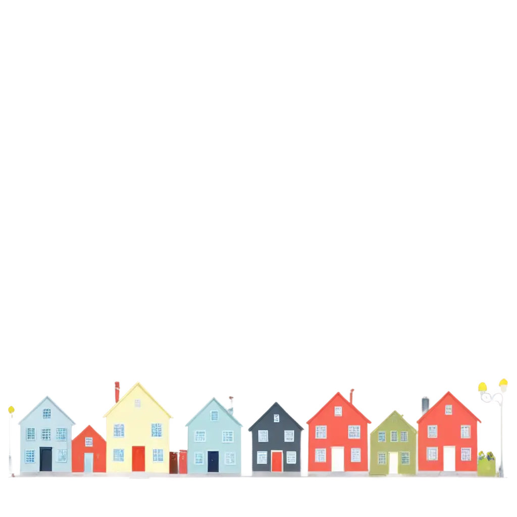 Silhouette-of-a-Row-of-Houses-PNG-Image-HighQuality-Transparency-for-Versatile-Usage