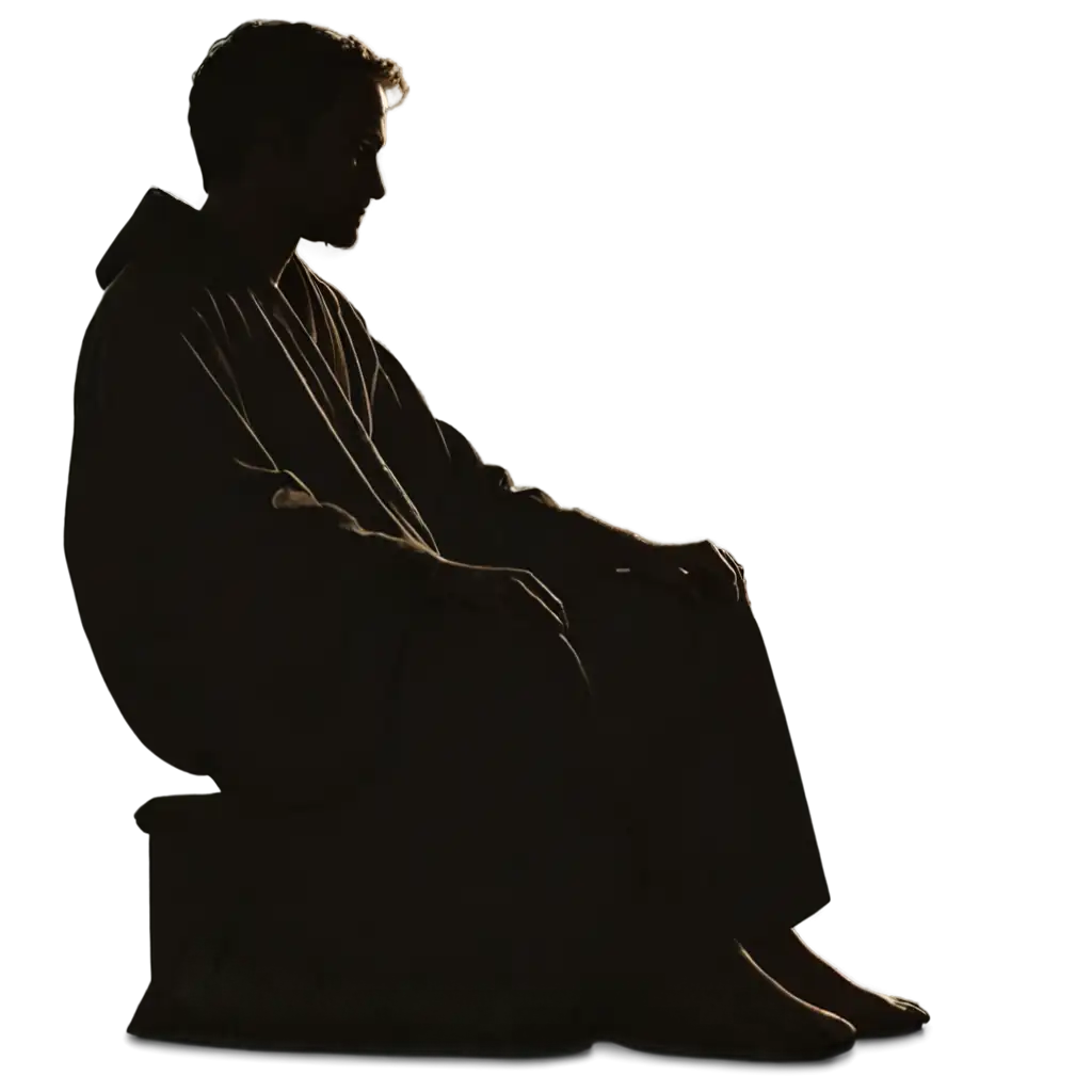 Divine-Silhouette-of-a-Seated-Man-PNG-Glowing-Halo-and-Flowing-Robes