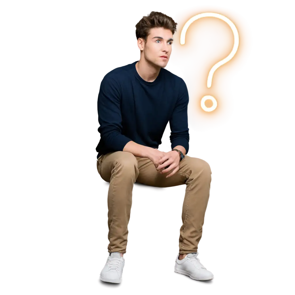 Realistic-PNG-Image-of-a-Man-Deep-in-Thought-with-a-Glowing-Question-Mark-Symbolizing-Pondering-and-Confusion