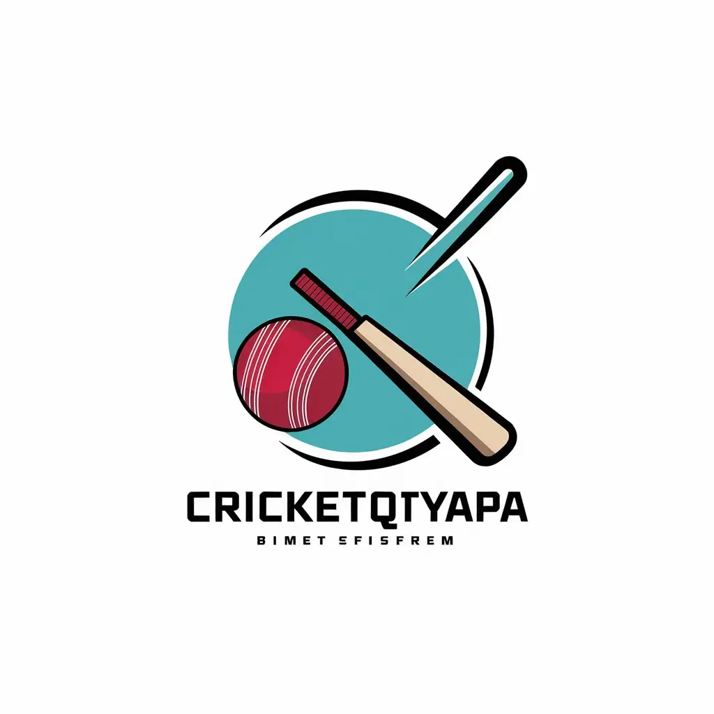 LOGO Design for CricketQtiyapa Vector Logo with Cricket Bat Ball for Sports Fitness Industry