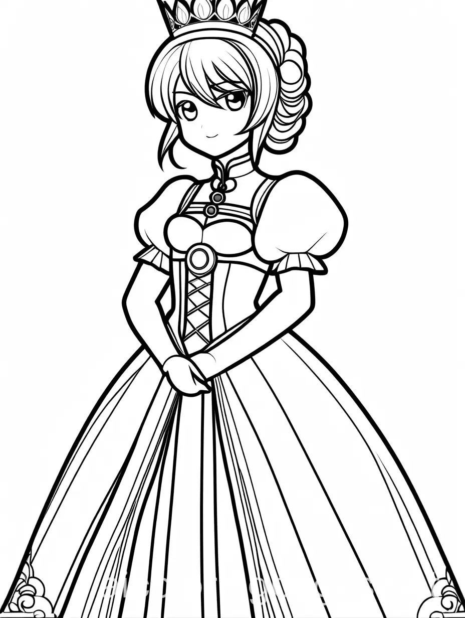 Makoto-Naegi-as-a-Princess-Coloring-Page-for-Children