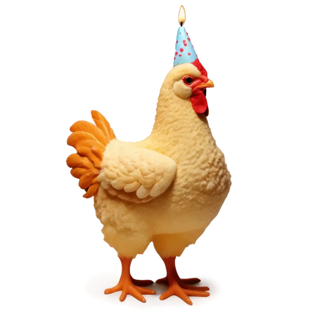 A birthday cake shaped like a chicken with a slice cut out and 44 candles covering the cake