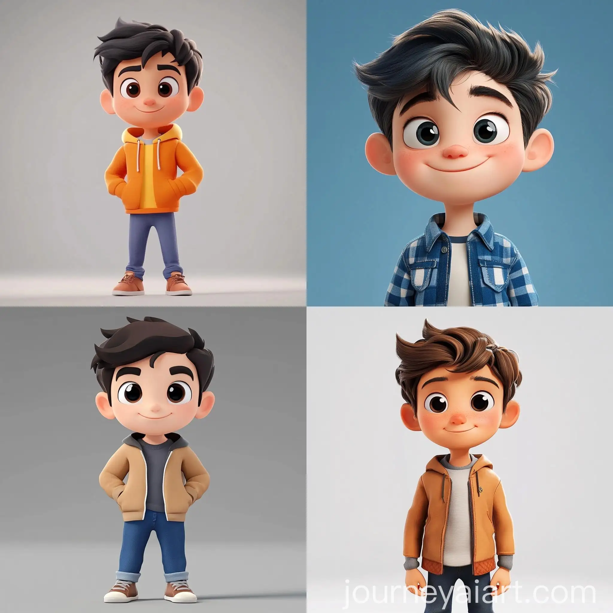 Cartoon-Boy-Facing-Camera-in-Full-Body-Shot