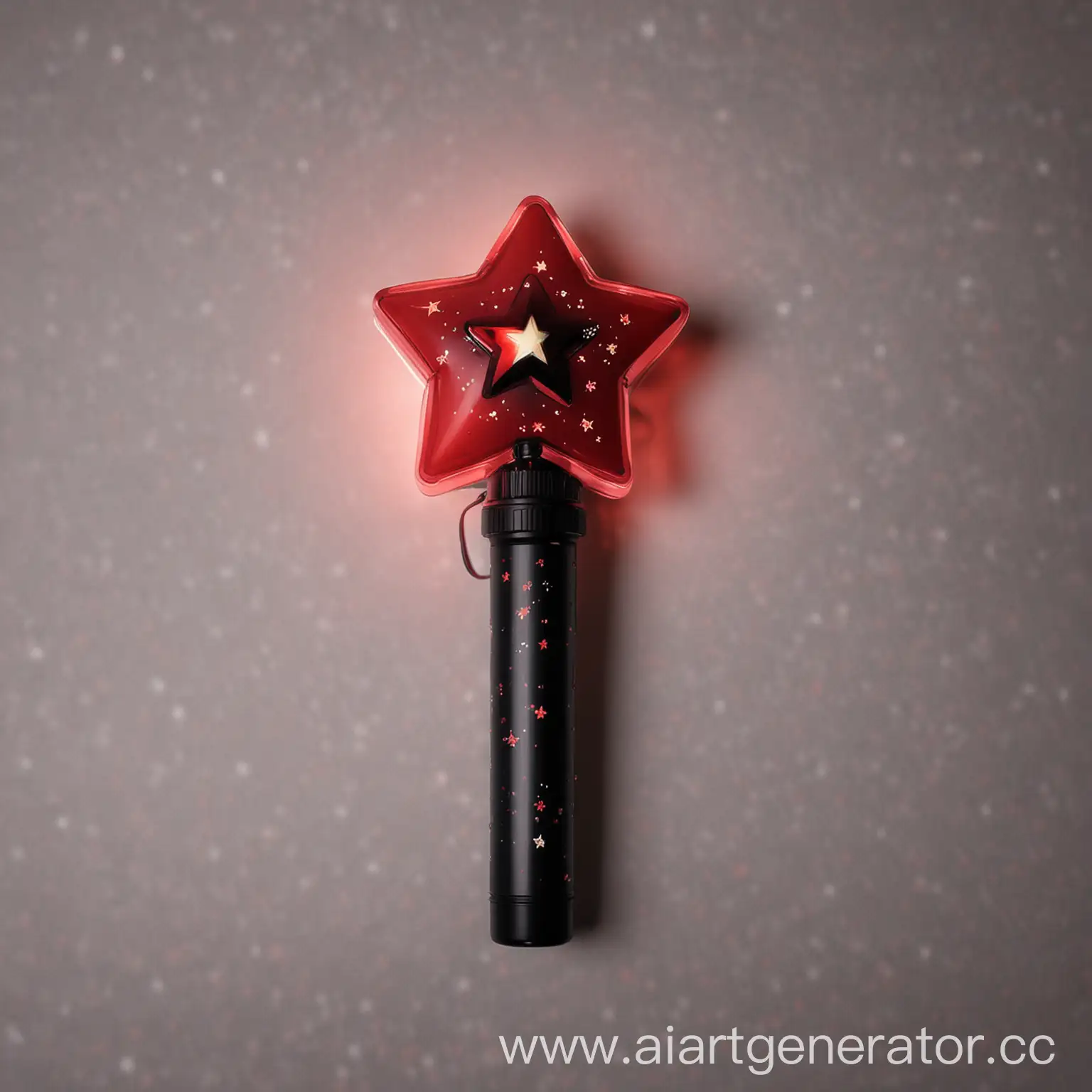 Red-and-Black-KPop-Lightstick-with-Star-Design