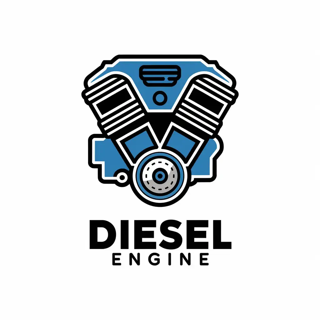 LOGO Design for Diesel Engine Vector Design Featuring Diesel Engine Parts with Clear Background