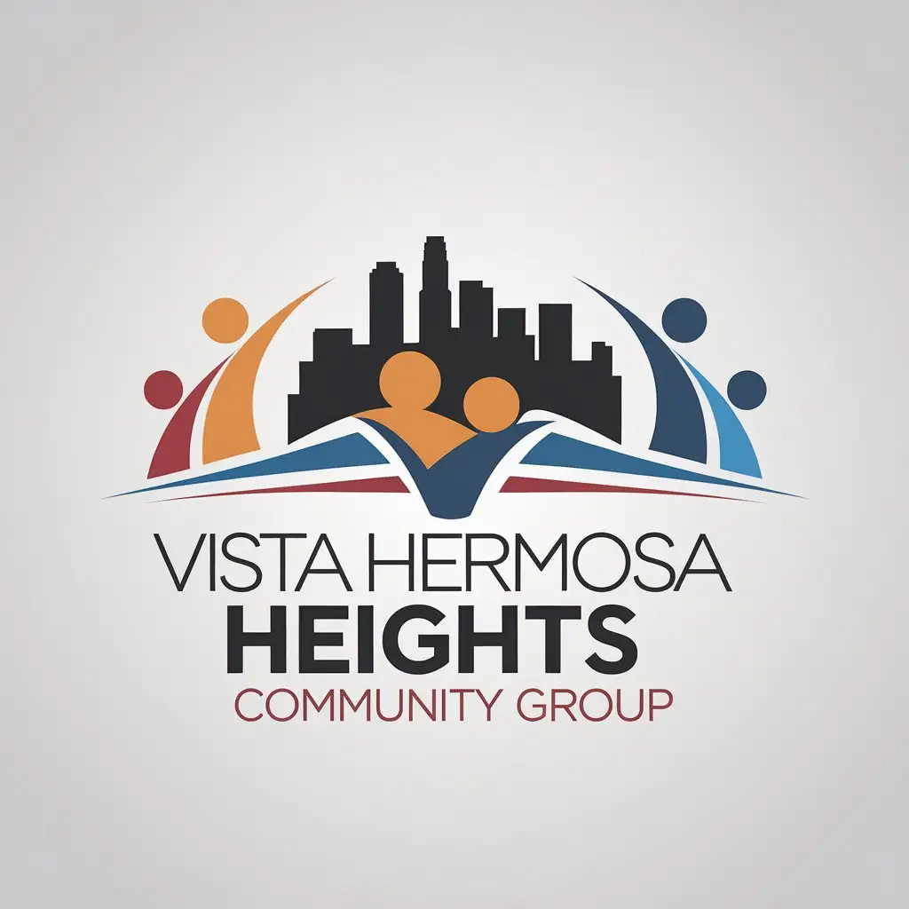 LOGO Design for Vista Hermosa Heights Community Group Minimalistic Representation of Community and Los Angeles City Skyline