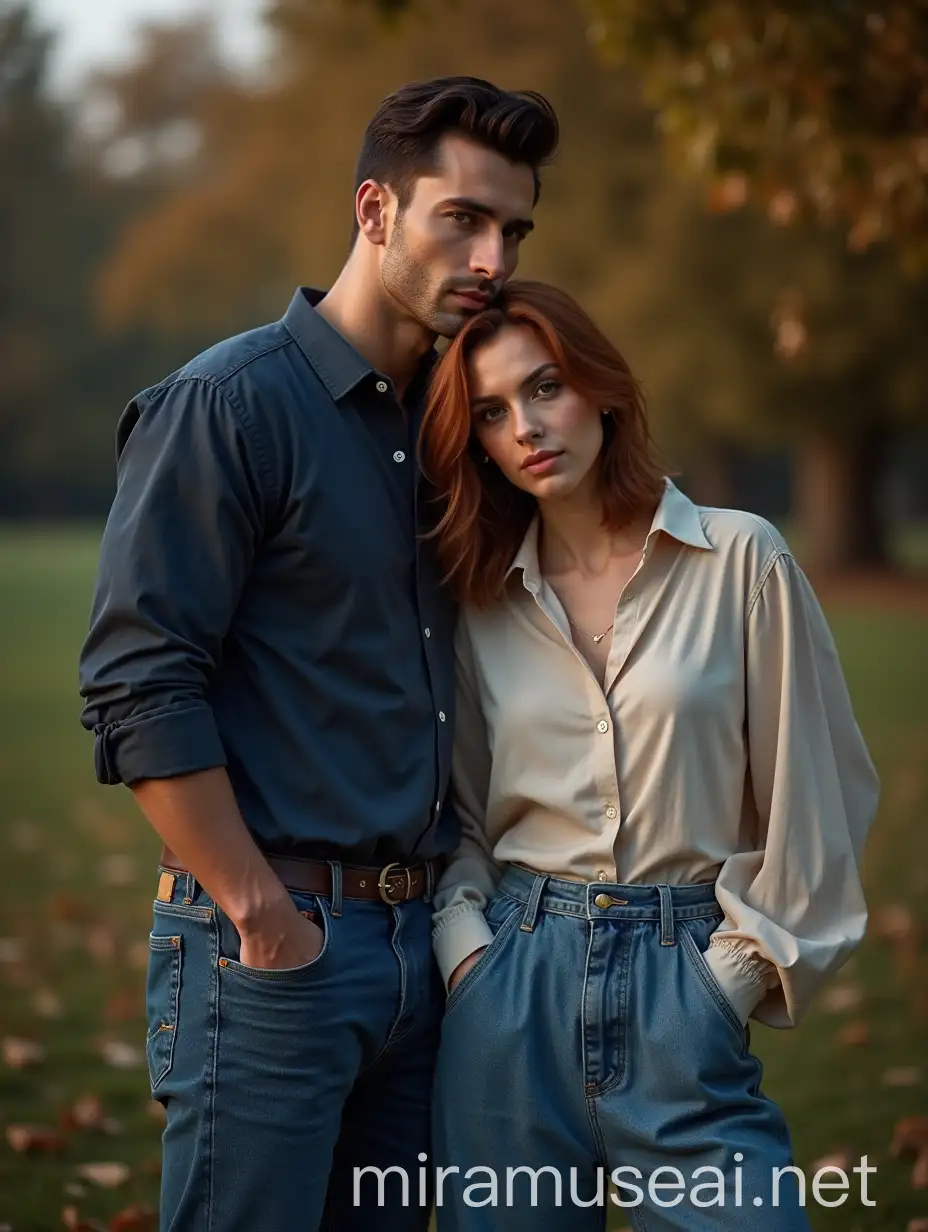 Handsome British Man and Beautiful French Woman in Romantic Setting