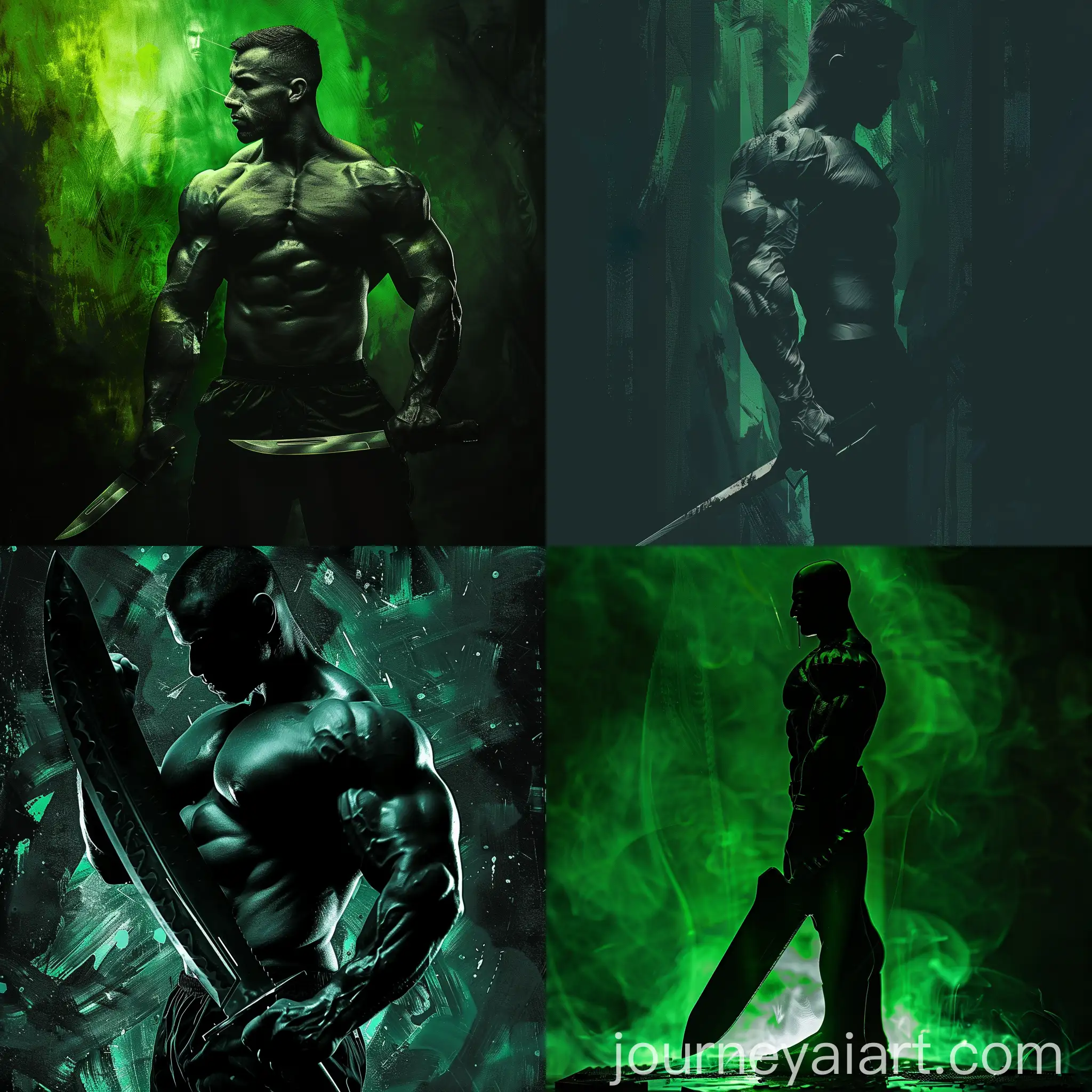 Bodybuilder-with-Knife-on-Black-and-Green-Background