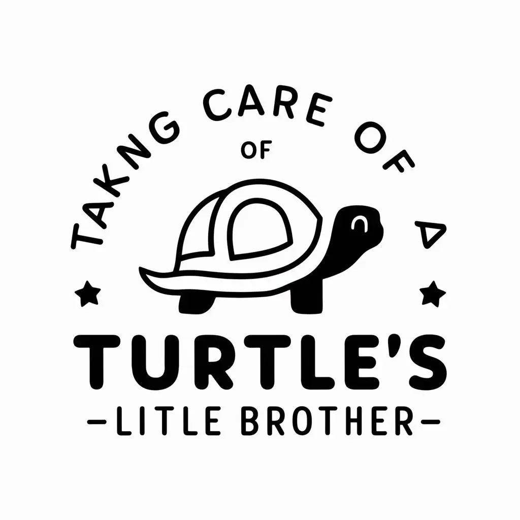 a vector logo design,with the text "taking care of a turtle's little brother", main symbol:turtle,Moderate,be used in Animals Pets industry,clear background