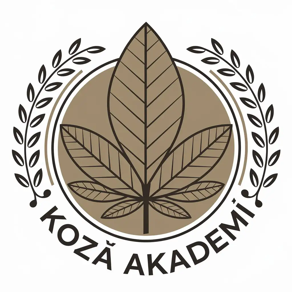 LOGO Design for KOZA AKADEM Leaf Symbol with Clear Background