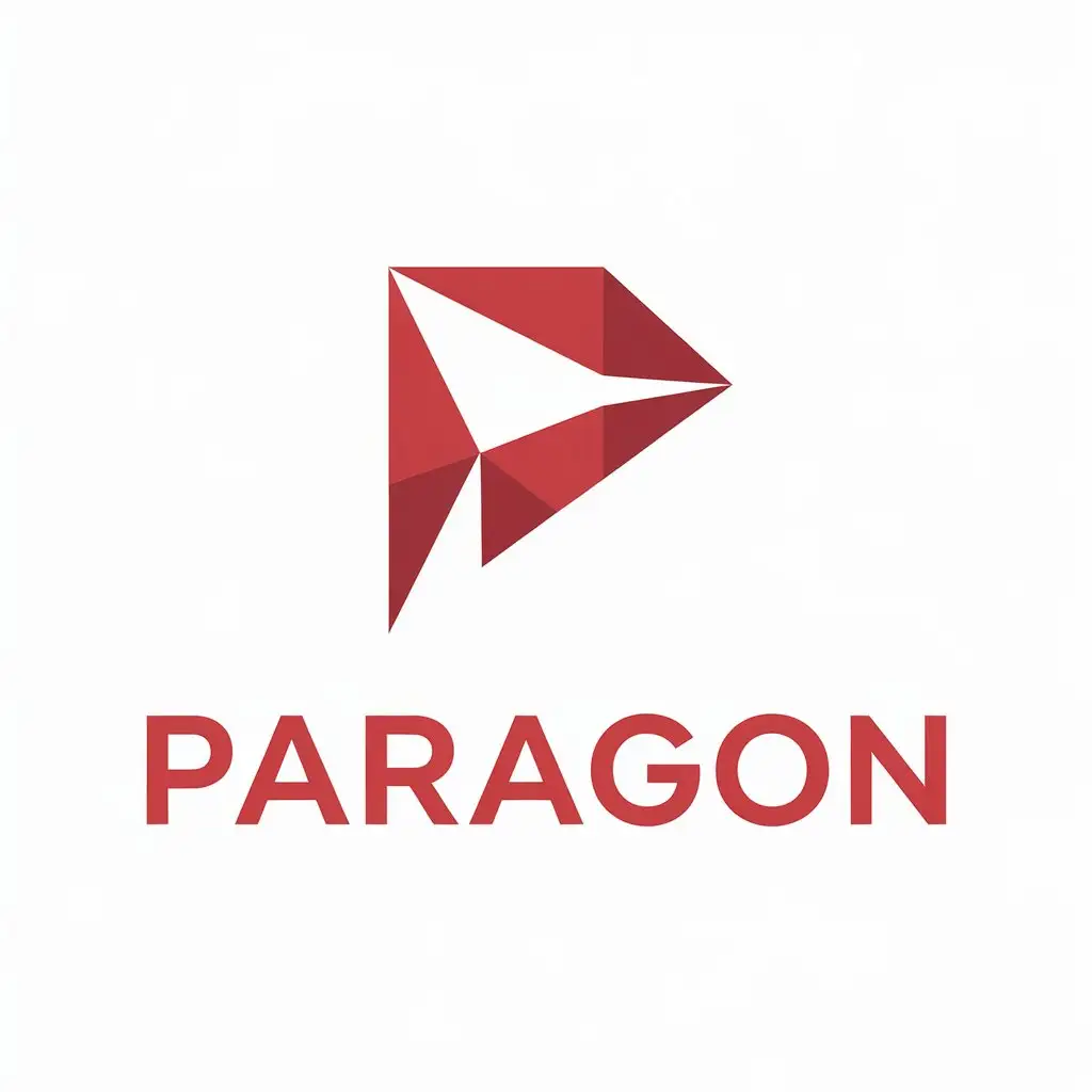 LOGO Design For Paragon Red Angular Geometric Icon for Precision and Modernity