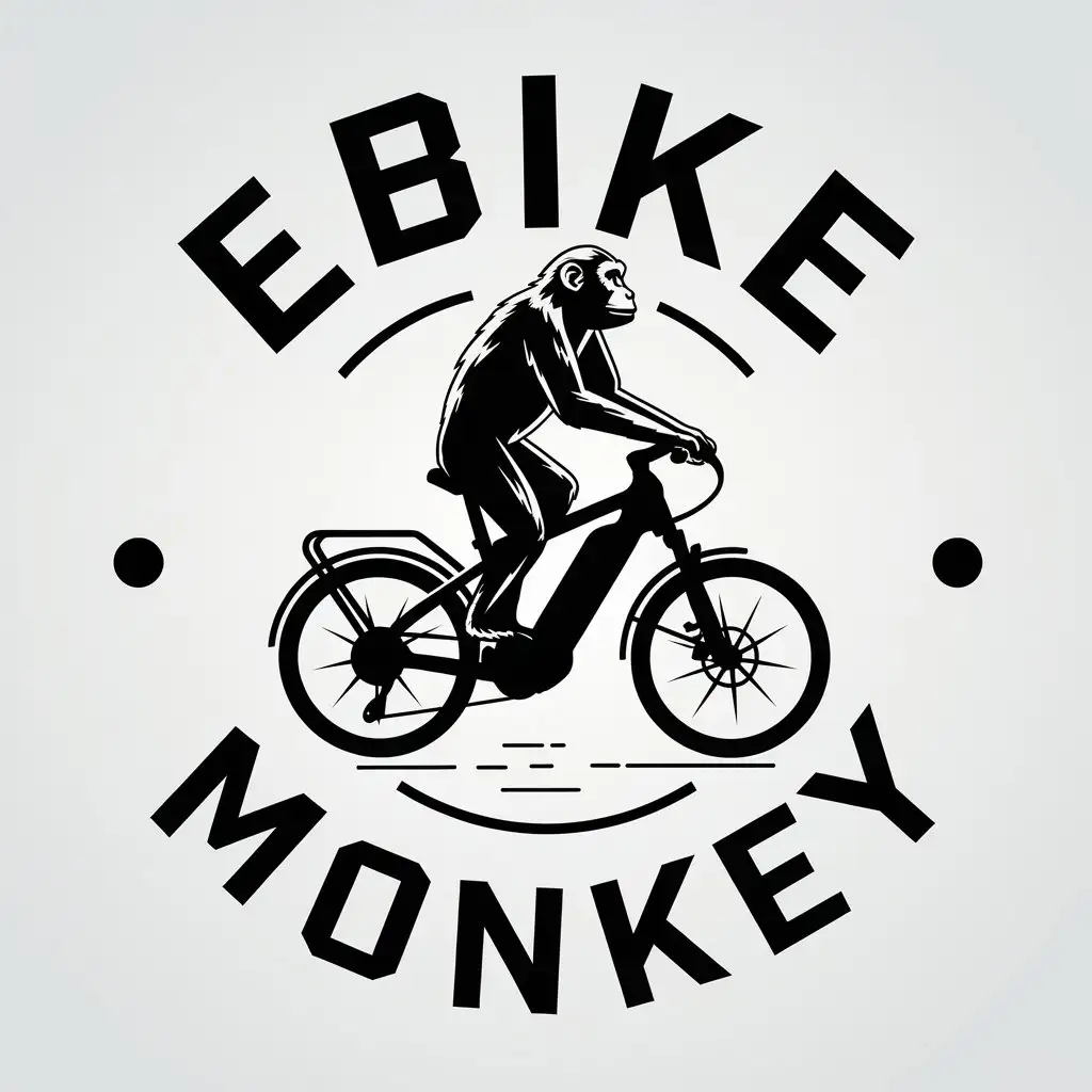 LOGO Design for Monkey on eBike Vector Design with Clear Background and Modern Style