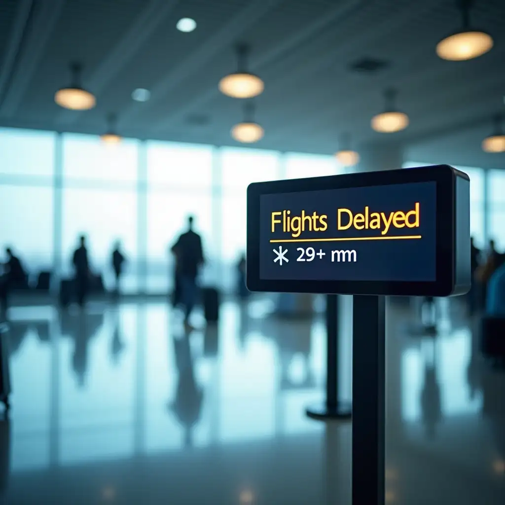 Empty-Airport-Interior-with-Flight-Delay-Sign