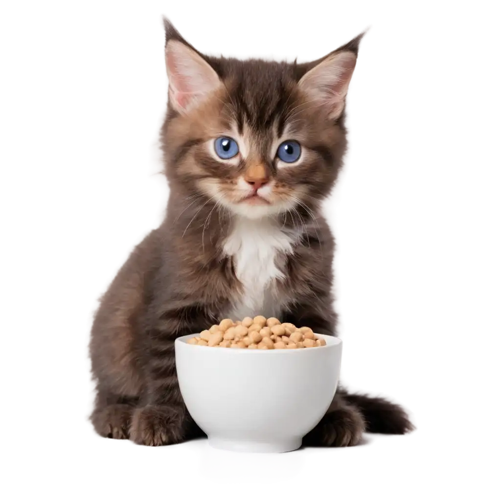 Beautiful-White-Kitten-Eating-Cat-Food-HighQuality-PNG-Image