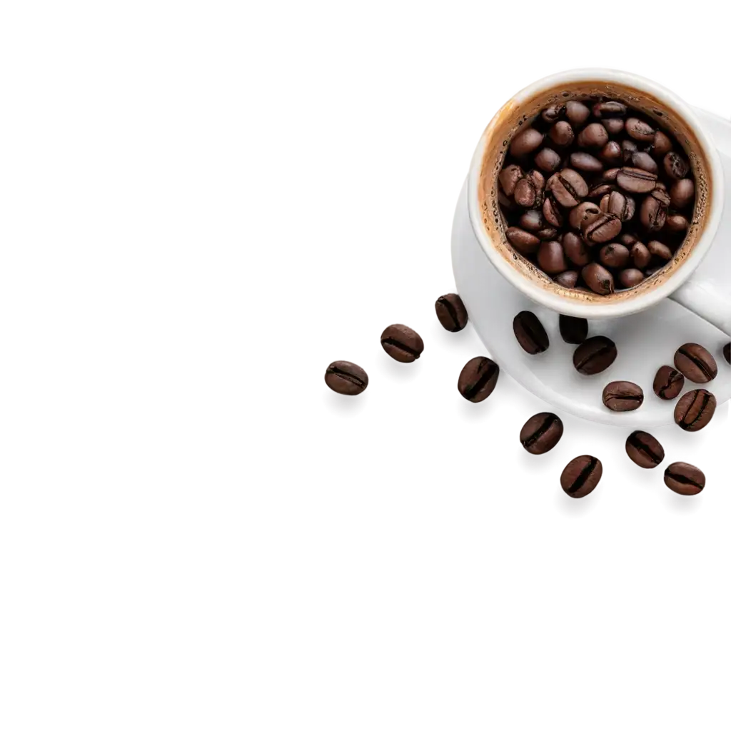 Coffee-with-Smoke-and-Beans-Around-PNG-Image-Perfect-for-HighQuality-Digital-Art-and-Design-Projects