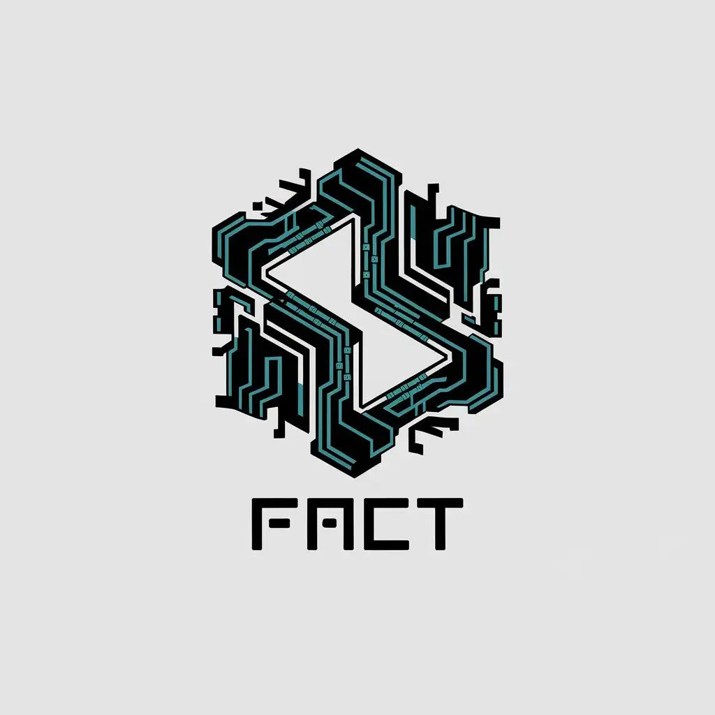 a vector logo design,with the text "Fact", main symbol:FACTcyberpunk,future,cyber technologies,Moderate,be used in Art industry,clear background