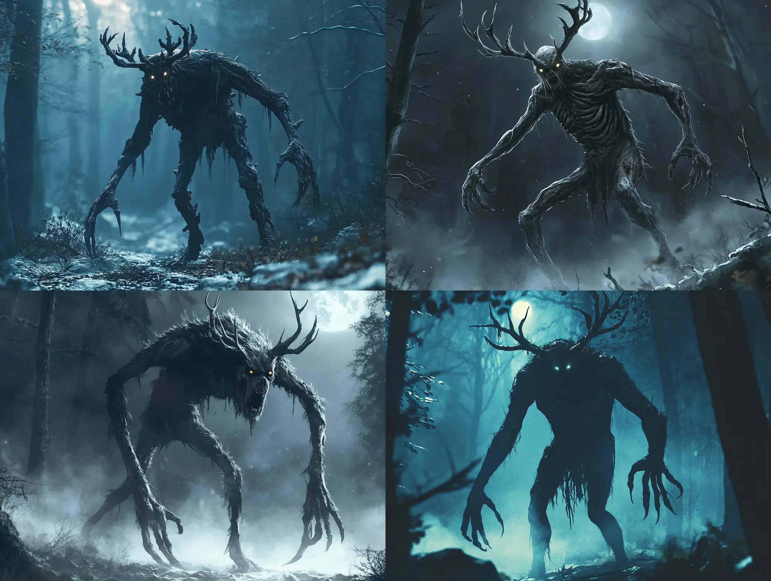 Wendigo-in-a-Dark-Forest-Haunting-Illustration-from-Until-Dawn