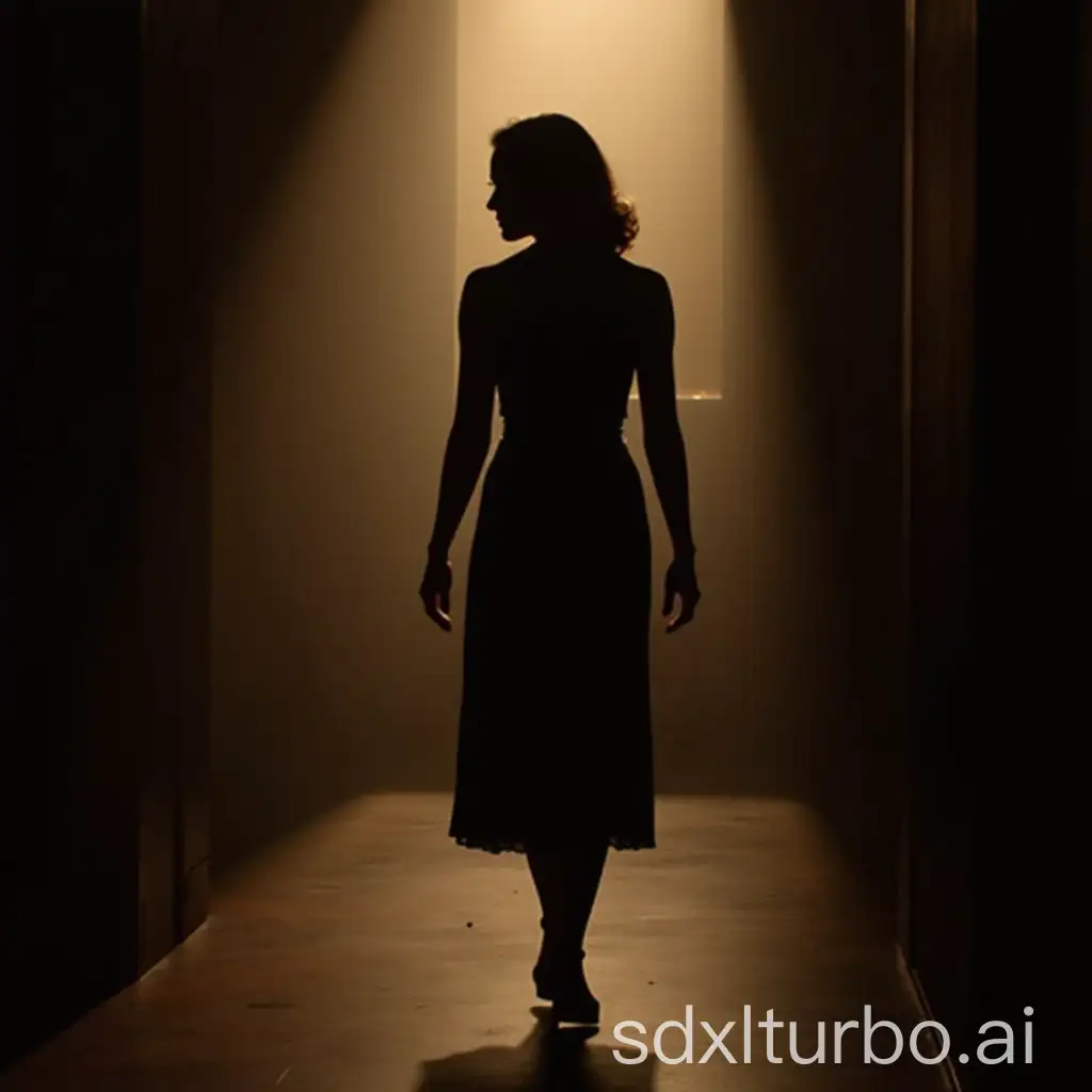 Silhouette-of-Emma-Watson-Walking-in-Dramatic-LowLight-Setting