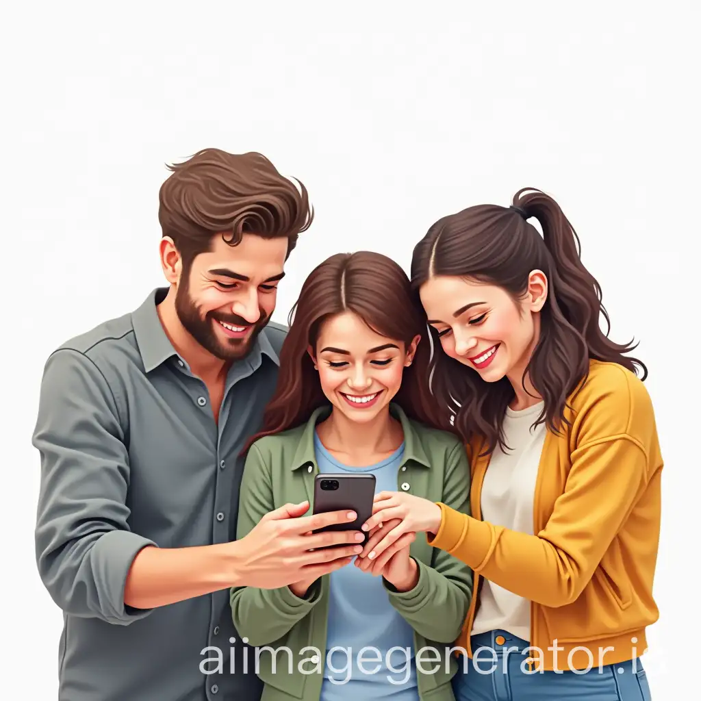 Group-of-People-Creating-a-Social-Network-Group-on-Their-Phones