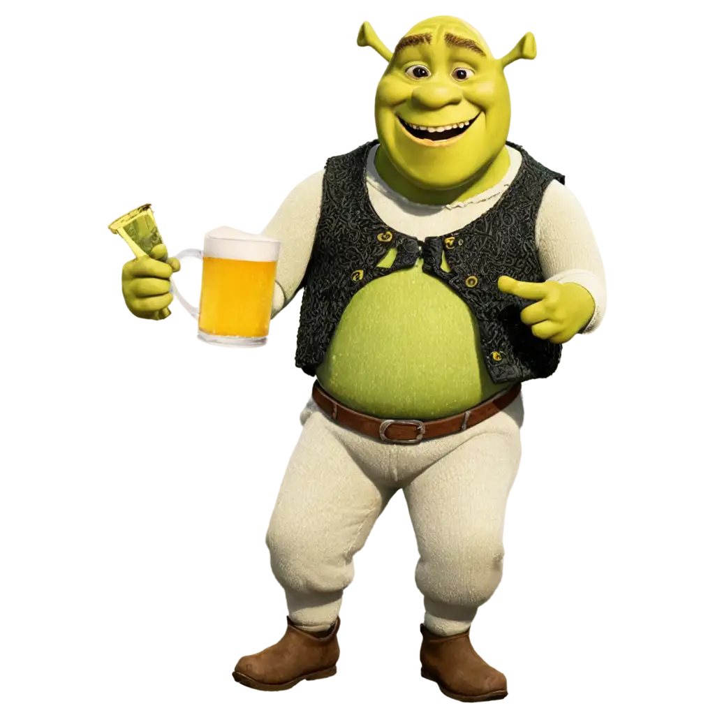 Shrek-Holding-a-Beer-Mug-in-Pajamas-PNG-Image-for-Whimsical-Online-Content