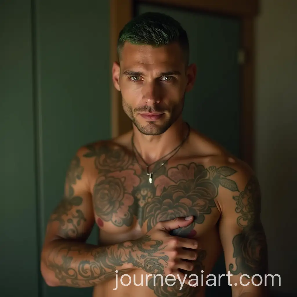 Henry-Cavill-as-a-26YearOld-Ultra-Realistic-Stoner-with-Green-Buzzcut-and-Tattoos