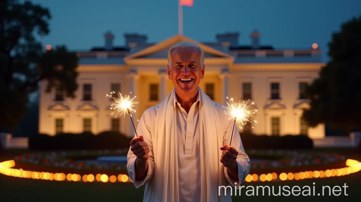 Joe Biden Celebrating Diwali in Traditional Indian Attire