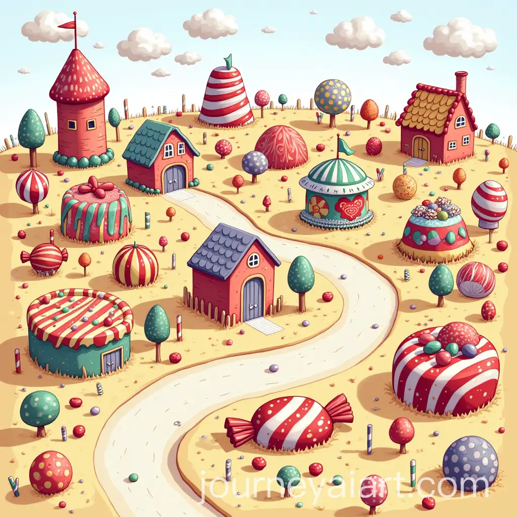 Whimsical-Candy-Land-with-Giant-and-Small-Candies-Everywhere