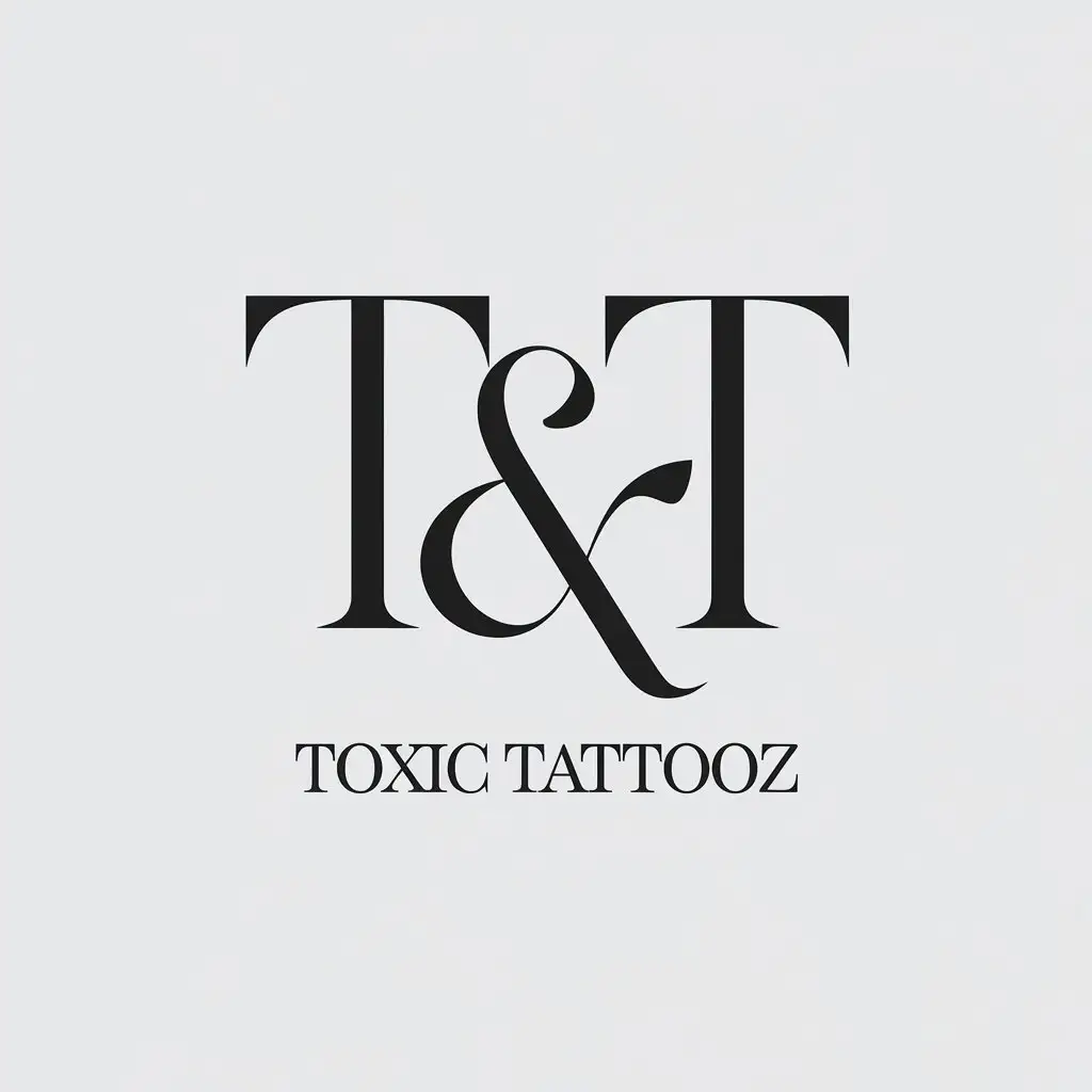 LOGO Design for Toxic Tattooz Sleek TT Font with Black Text and Minimalistic Beauty Spa Theme